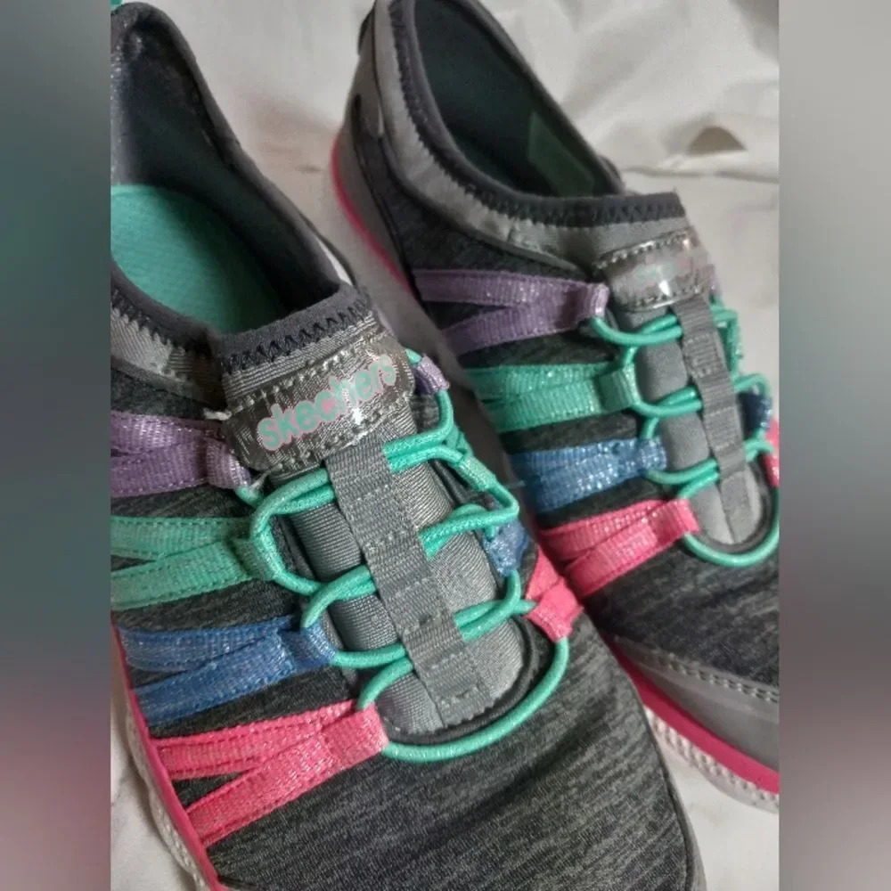 Skechers Flex Memory Foam Gratis Empower Gray/Multicolor Sneakers Size 4